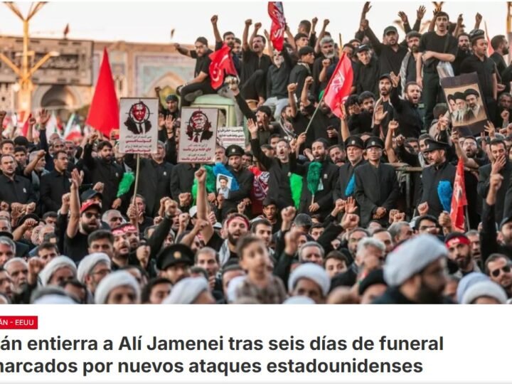 Irán cierra los seis días de funerales de Estado para el ex líder supremo Alí Jamenei, en la ciudad de Mashhad