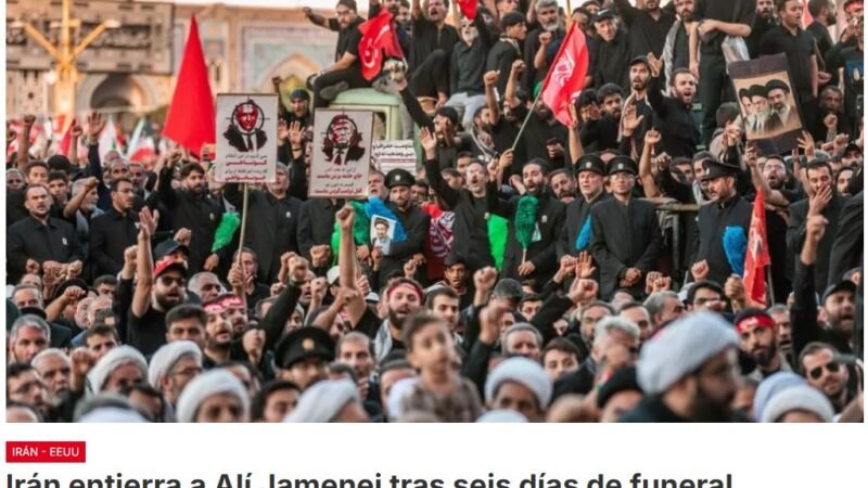 Irán cierra los seis días de funerales de Estado para el ex líder supremo Alí Jamenei, en la ciudad de Mashhad