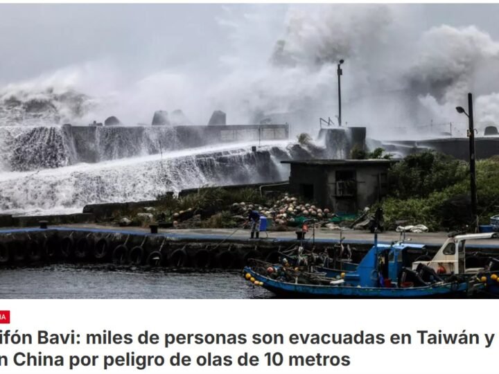 Llegan a Taiwán olas de 10 metros donde más de 14 000 personas son evacuadas de sus hogares