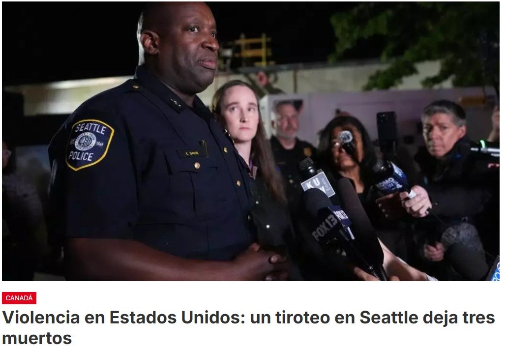 En un festival gastronómico en la ciudad de Seattle, tres personas son asesinadas y  cuatro resultan heridas durante un tiroteo