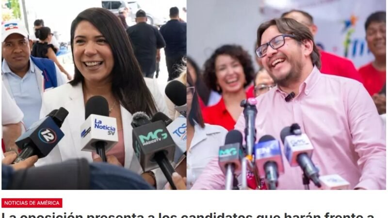 Los partidos tradicionales ARENA y FMLN presentan a Mayteé Iraheta y Rafael Aguirre, respectivamente, como sus candidatos para las elecciones presidenciales de 2027, en las que se verán las caras con el favorito para ganar, Nayib Bukele