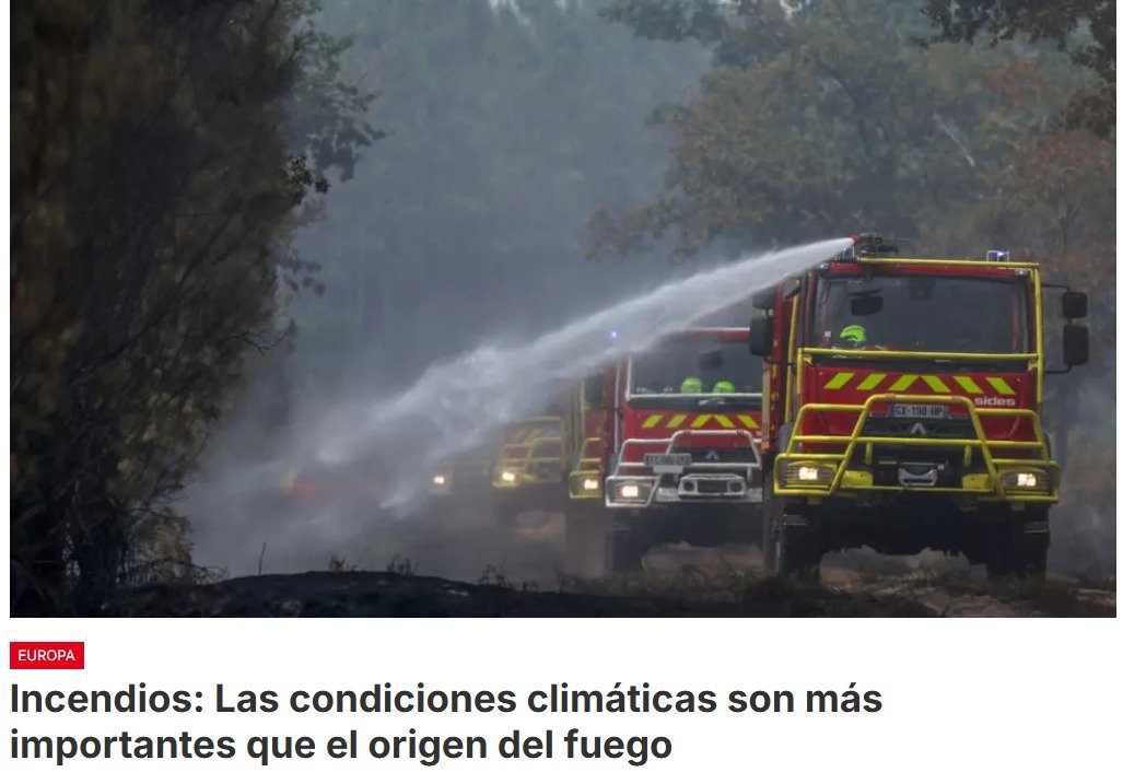 Casi nueve de cada 10 incendios en Francia lo de originan humano, ya sean intencionados o accidentales