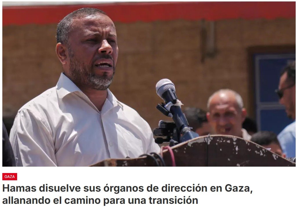 El movimiento islamista palestino Hamás anuncia que había disuelto sus órganos de dirección en la Franja de Gaza