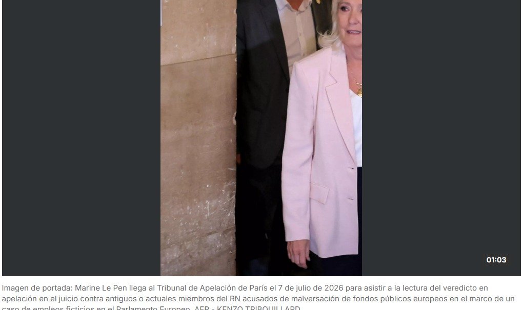 La líder de la extrema derecha francesa Marine Le Pen fue condenada en apelación por el caso de los asistentes parlamentarios del entonces Frente Nacional