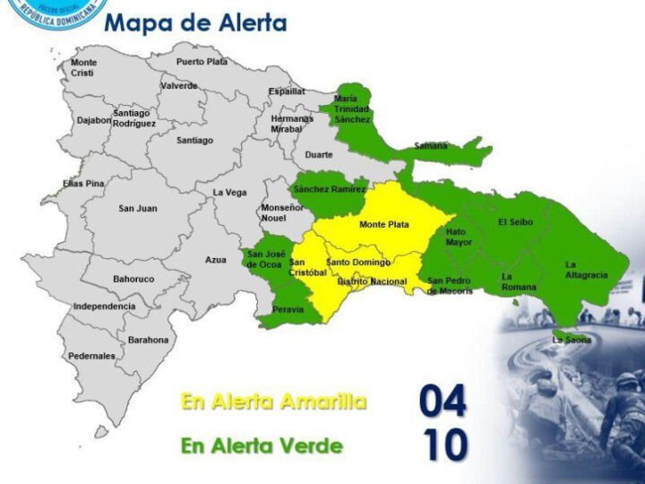El COE eleva a cuatro las provincias en alerta amarilla y mantiene diez en verde por onda tropical