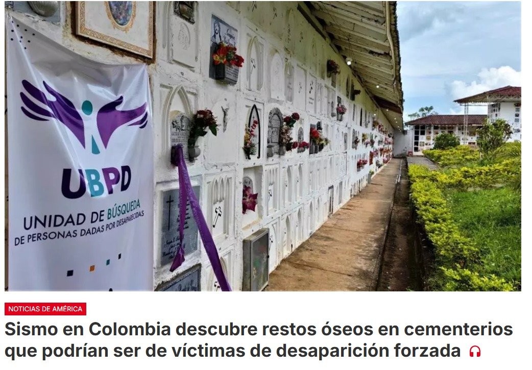 El devastador terremoto en Colombia dejó al descubierto un hallazgo inesperado: el sismo provocó el colapso de un muro en el cementerio de Roldanillo, en el Valle del Cauca, dejando expuestos restos humanos