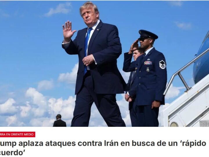 El presidente Donald Trump dice que Estados Unidos e Israel acordaron aplazar nuevos ataques contra Irán, siempre y cuando se alcance rápidamente un acuerdo para acabar con el conflicto