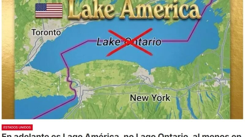 La Casa Blanca celebra el cambio de nombre de Google Maps al lago Ontario como «Lago América», después que Donald Trump decidiera modificar el nombre