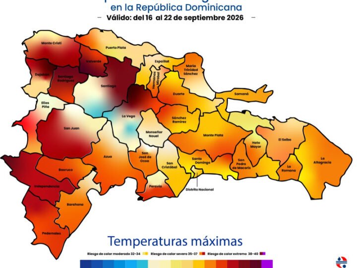 La NOAA e Indomet anuncian 37 grados de temperaturas hasta el 22 de septiembre
