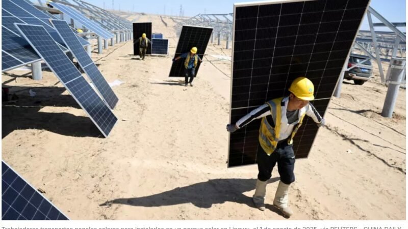 China supera la potencia energética instalada con paneles fotovoltaicos