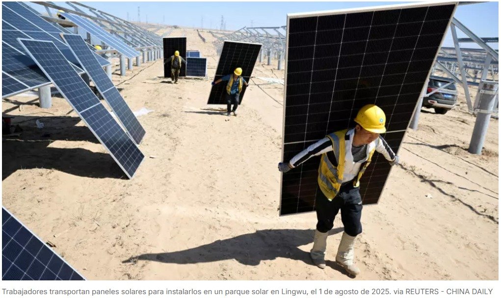 China supera la potencia energética instalada con paneles fotovoltaicos
