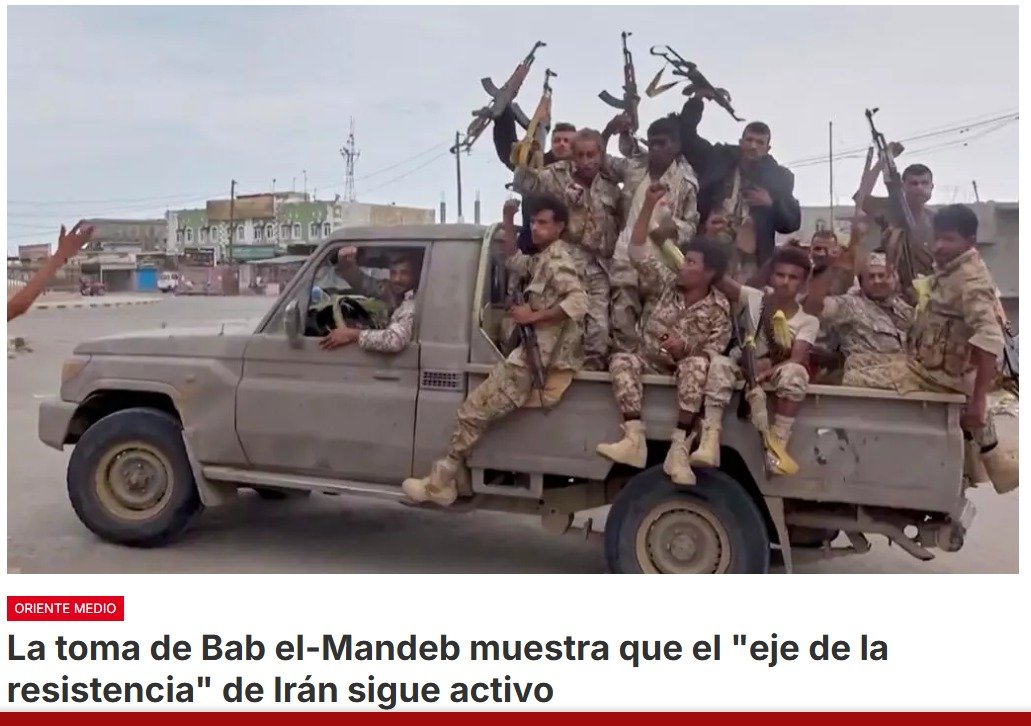 Los rebeldes hutíes de Yemen, aliados de Irán, controlan ahora el estrecho de Bab el-Mandeb, puerta de entrada al mar Rojo