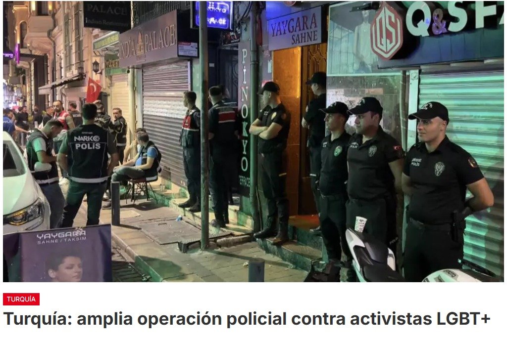 La policía turca lleva a cabo numerosas redadas y detenciones en bares, asociaciones y domicilios de activistas LGBT+. 