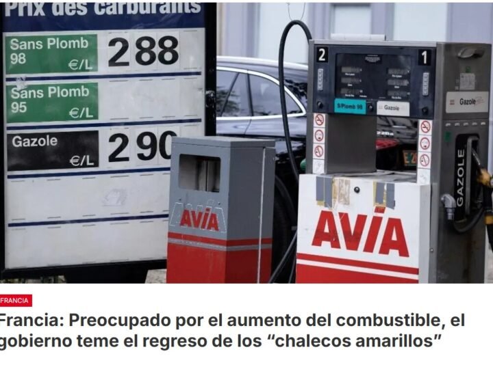 El precio del diésel en Francia alcanza un récord histórico, con un promedio de 2,41 euros por litro. Lo mismo ocurre con los precios de la gasolina