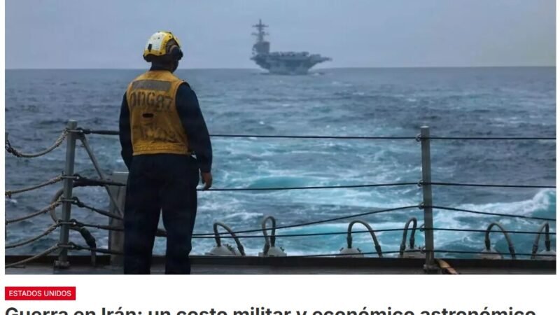 La guerra en Irán ya le ha costado varios miles de millones de dólares a Estados Unidos. Según cifras recopiladas por Bloomberg, el último bloqueo marítimo de Irán superó los dos mil millones de dólares en gastos de operación de los buques estadounidenses