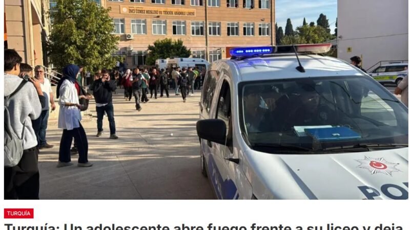Se produce un tiroteo frente a un centro educativo en el oeste de Turquía, en Manisa, cerca de Esmirna