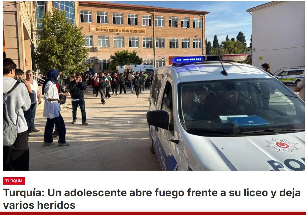 Se produce un tiroteo frente a un centro educativo en el oeste de Turquía, en Manisa, cerca de Esmirna