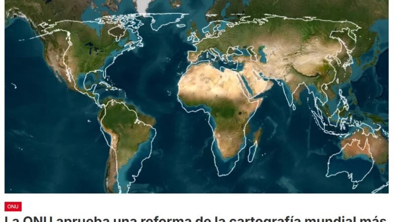 La Asamblea General de la ONU aprueba una representación cartográfica mundial más fiel al tamaño real de los continentes, ampliando en particular África y reduciendo el tamaño de Estados Unidos