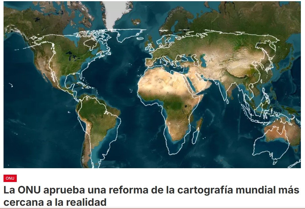 La Asamblea General de la ONU aprueba una representación cartográfica mundial más fiel al tamaño real de los continentes, ampliando en particular África y reduciendo el tamaño de Estados Unidos