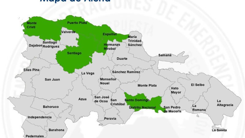 Disminuyen los aguaceros y los niveles de alerta; COE coloca a seis provincias en alerta verde