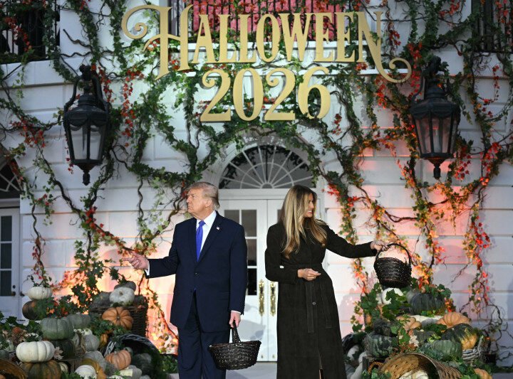 Halloween llega a la Casa Blanca , Donald y Melania Trump celebran entre calabazas