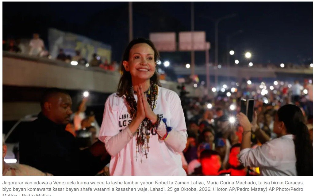 La líder de la oposición y premio Nobel de la Paz, que regresa  a Venezuela  ya está abierta para reunirse con la presidenta interina de Venezuela