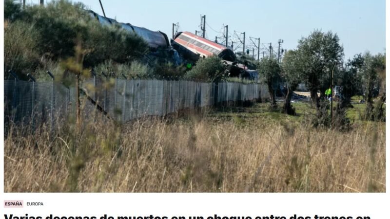 La colisión de dos trenes de alta velocidad a unos 150 kilómetros al sur de Madrid causa «al menos 64 muertos», según un nuevo balance que las autoridades regionales