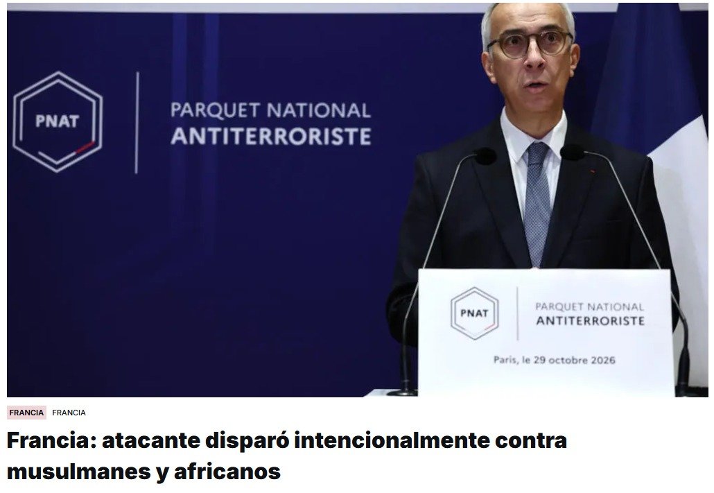 El autor de un tiroteo en los suburbios de Paris, que mata a una persona e hiere a cinco, «admite disparar contra personas de aspecto musulmán, africano o norteafricano»,