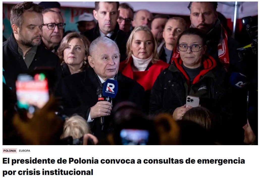 El presidente de Polonia, Karol Nawrocki, convoca este sábado conversaciones de crisis con representantes de los partidos políticos después de un espectacular enfrentamiento en torno al Tribunal Constitucional, que enfrenta al gobierno centrista con la derecha nacionalista