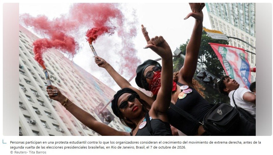 Marchan masivamente en Río contra Bolsonaro a días del balotaje con Lula
